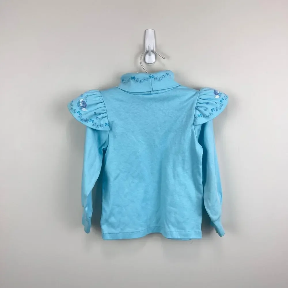 Vintage OshKosh B'gosh Long Sleeve Blue Angel Bow Turtleneck Top 3T USA